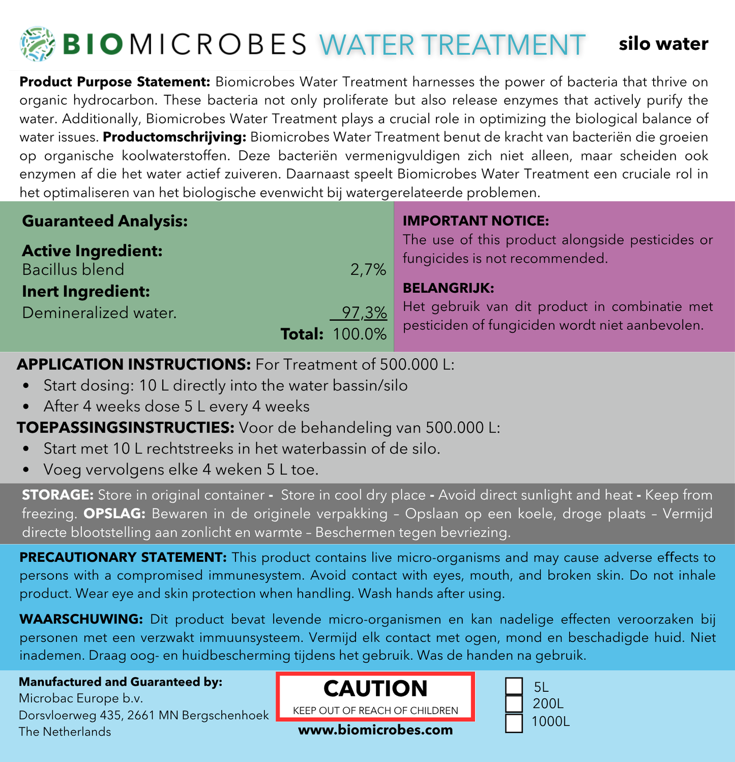 Biomicrobes WATER TREATMENT
