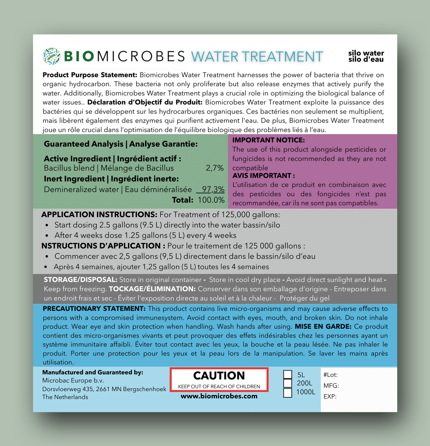 Biomicrobes - WATER TREATMENT
