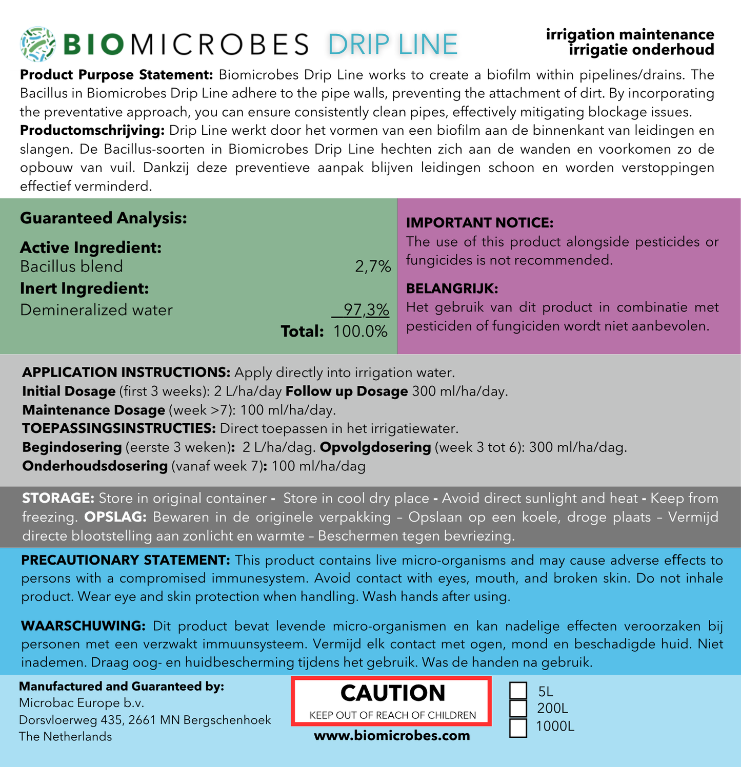 Biomicrobes DRIP LINE